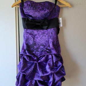 Purple Sleeveless Mini Prom Dress